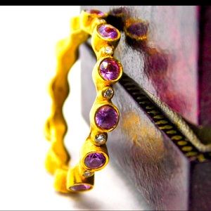 Designer Lika Behar 22K Gold Diamond Ring